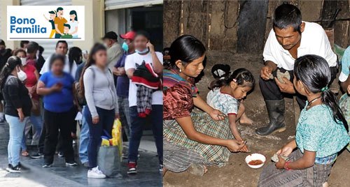 Corrupción e inconsistencias en el pago del Bono Familiar 1 Gente haciendo cola en Guatemala para cobrar el bono familiar