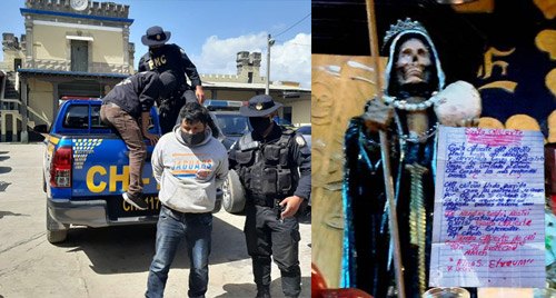 Capturan a Sicarios que veneraban a la Santa Muerte 1 Sicarios adoradores de la santa muerte capturados en Guatemala por la Policía Nacional Civil