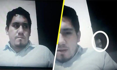 Captan ‘Fantasma’ atrás de un profesor durante su clase en línea 1 Clases 1 Alumnos salen aterrados de su clase en linea, luego que en la webcam de su profesor apareció un ente aterrador que describieron como un fantasma, provocando el susto de sus vidas a los alumnos.