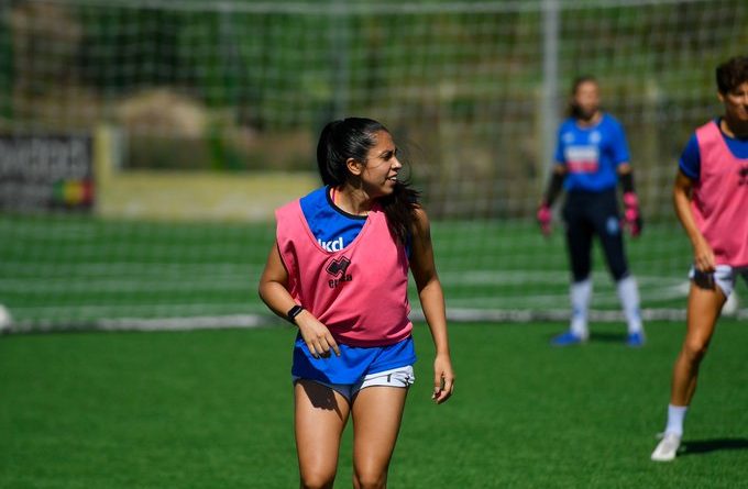 Ana Lucía Martinez futbolista guatemalteca, en un entrenamiento con su equipo el Napoli de Italia.