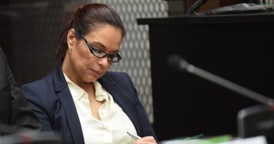 ex-vicepresidanta de Guatemala Roxana Baldetti en un juicio por corrupción