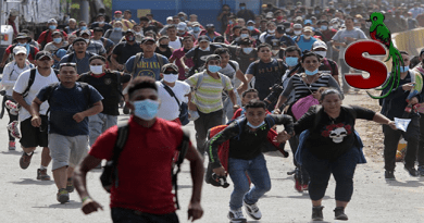Caravana de migrantes hondureños que ingresaron de forma ilegal a Guatemala
