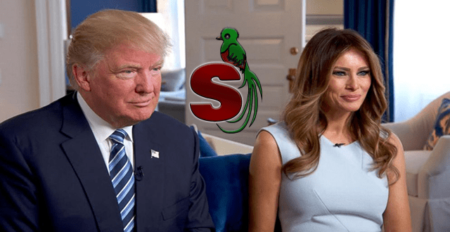 Presidente de Estados Unidos Donald J. Trump junto a su esposa Melania Trump en la casa blanca