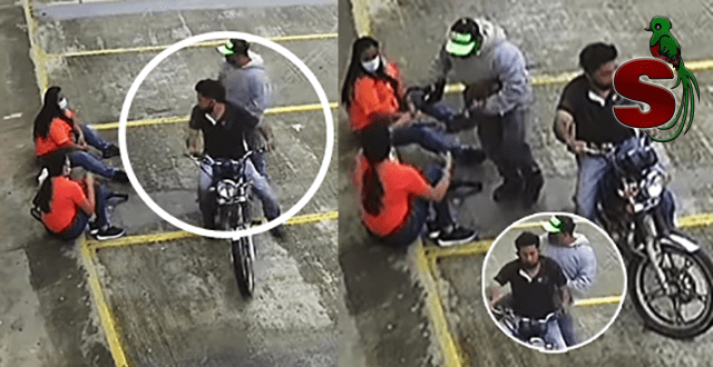 Moto ladrones asaltando con un arma de fuego a dos mujeres en puerto barrios, Izabal, Guatemala