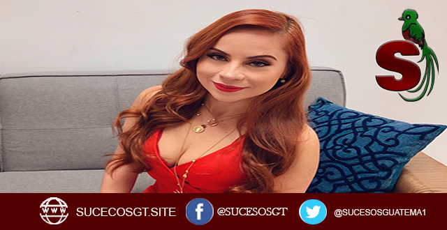 La sexy presentadora guatemalteca Susana Morazán utilizando un hermoso vestido rojo
