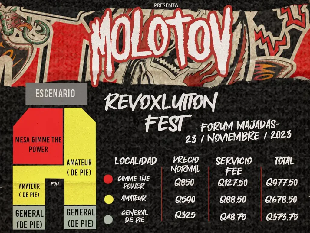 molotov gt 2023 01 ¡Prepárate para una experiencia musical que te hará vibrar hasta el alma! La reconocida banda de rock,&nbsp;Molotov, dará un&nbsp;concierto en&nbsp; Guatemala&nbsp;en noviembre.