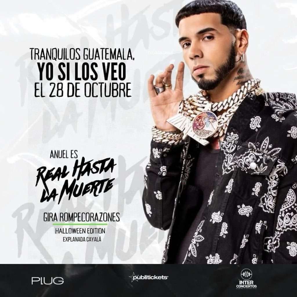 5d753d89 5eb2 4b11 869b 4431aa5a283c ¡Es totalmente oficial! El&nbsp;cantante puertoriqueño Anuel AA&nbsp;pondrá a bailar a los guatemaltecos en el&nbsp;concierto&nbsp;que realizará en&nbsp;Ciudad de Guatemala&nbsp;en el mes de octubre.