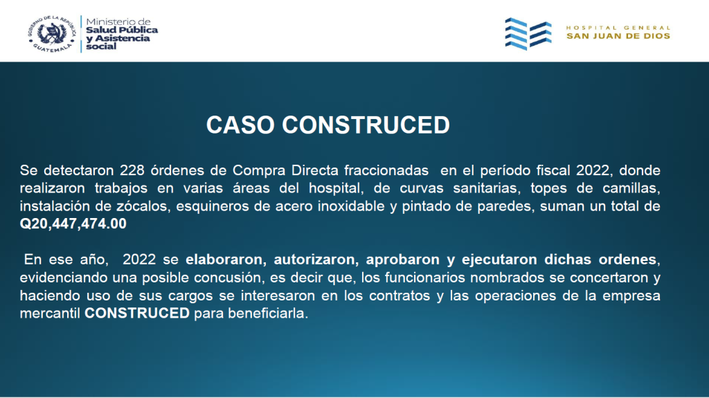 Hospital San Juan de Dios destapa millonario desfalco y evidencia ineficiencia del gobierno de Arévalo 2 SEGUNDO CASO La corrupción parece seguir incrustada en las instituciones públicas, ahora bajo la administración de Bernardo Arévalo. Este miércoles 2 de julio, autoridades del Hospital San Juan de Dios denunciaron un nuevo y grave caso de corrupción que compromete millones de quetzales destinados al mejoramiento del centro asistencial.