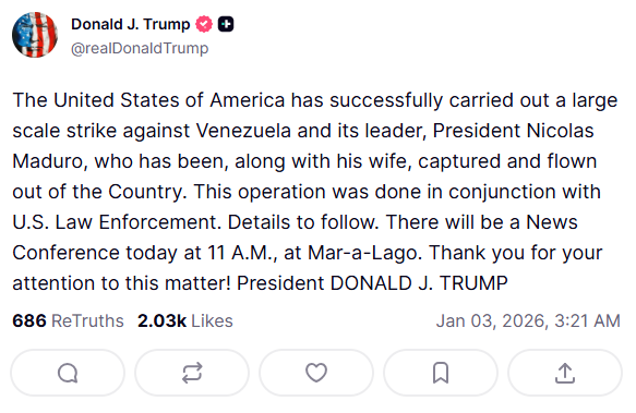 Operación Libertad: La Mano Firme de Trump Pone Fin a la Era de Maduro en Venezuela 2 Donal Trump comunicado En una demostración de poderío militar y determinación política sin precedentes, el gobierno de los Estados Unidos, bajo el mando del presidente Donald Trump, ha ejecutado una operación quirúrgica a gran escala que ha culminado con la captura de Nicolás Maduro y su esposa, Cilia Flores.