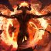 Imagen del diablo, de lucifer, de satanas, rodeado en llamas
